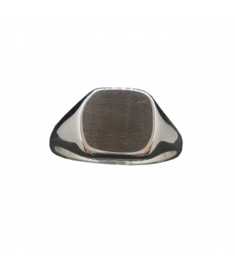 R002120 Custom Engraved Sterling Silver Signet Men Ring Plain Solid Genuine Stamped 925